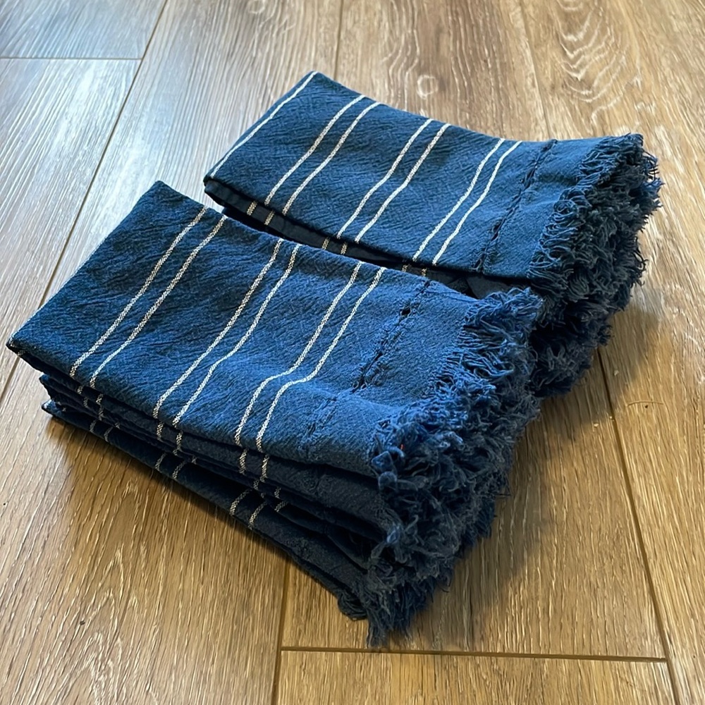 Blue Striped Cloth Napkins